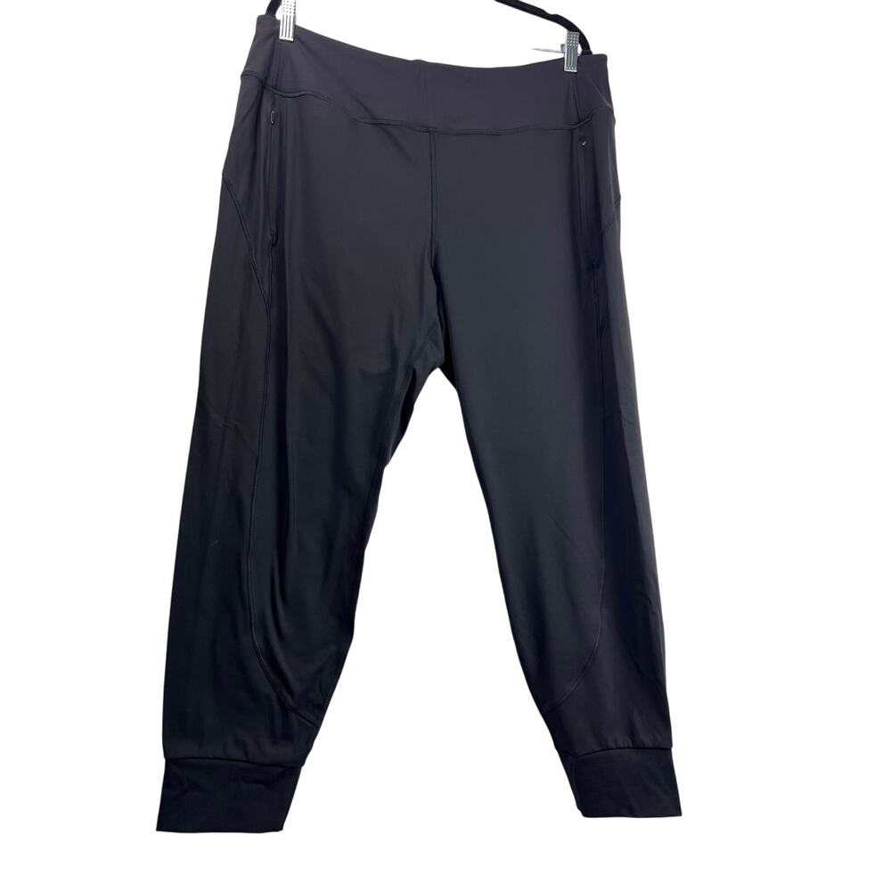 Athleta Distance Jogger Black Nylon Spandex Lightweight Zip Pocket Pants XL - Picture 3 of 15